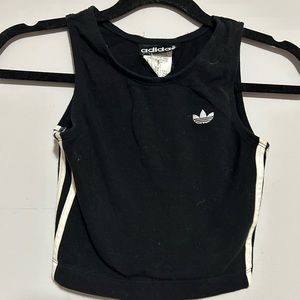 Retro Addidas Cotton Cropped Black Tank